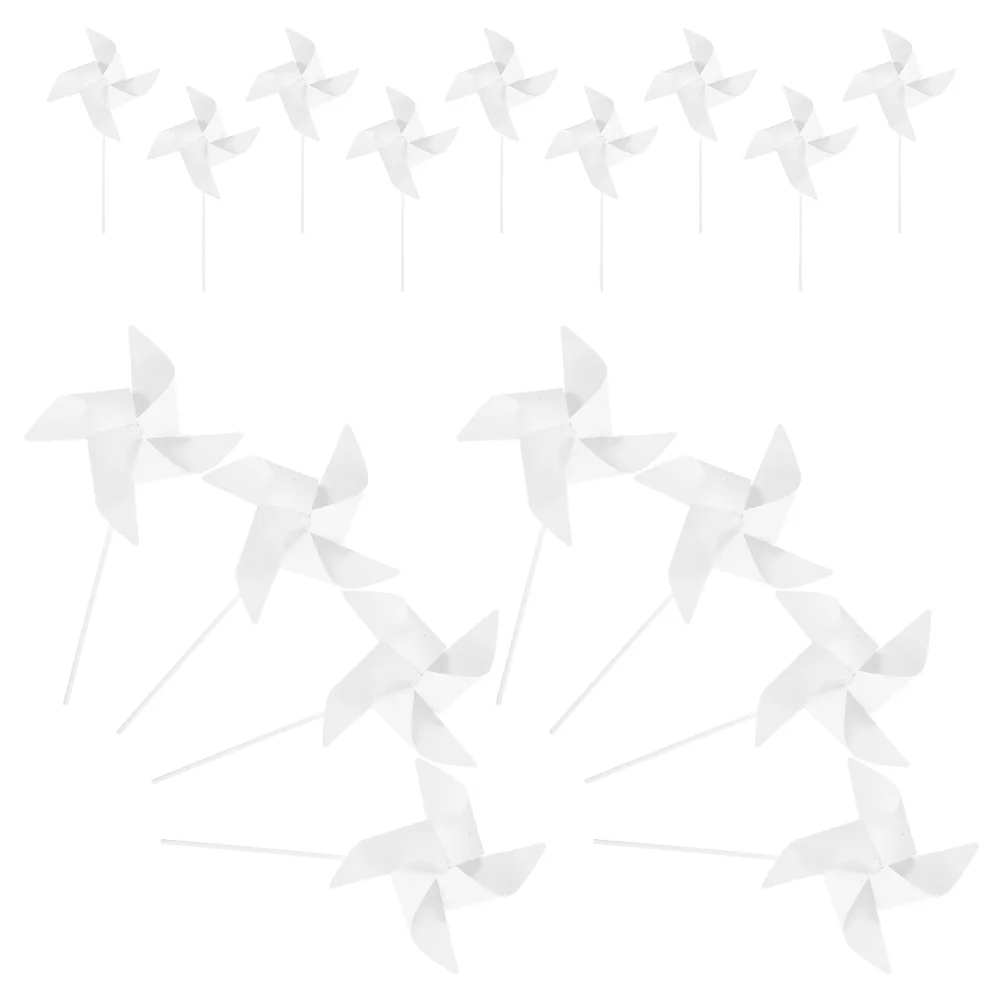 

30 Pcs Children's Coloring Windmill DIY Pinwheels Craft Your Own Blank Decorate Homemade Paper Plastic Kits Crafts