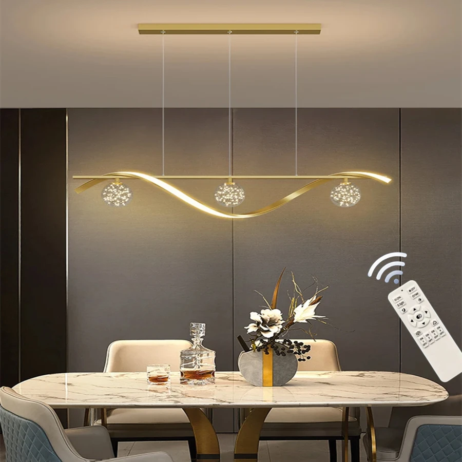 

New Modern Led Chandelier For Living Room Dining Room Kitchen Ceiling Pendant Lights Nordic Minimalist Dining Tables Lamps 100cm