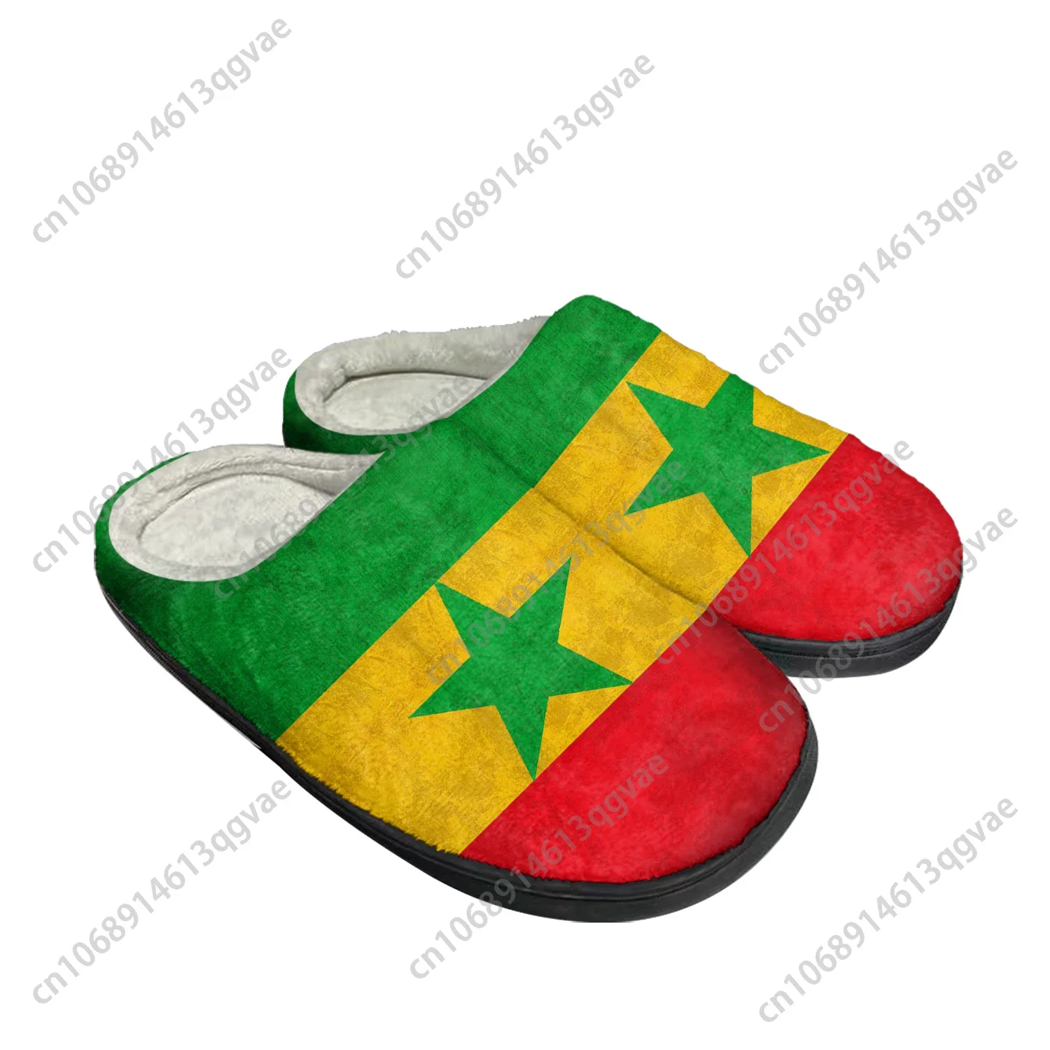 

Senegalese Flag Home Cotton Custom Slippers Mens Womens Sandals Senegal Plush Bedroom Casual Keep Warm Shoes Thermal Slipper