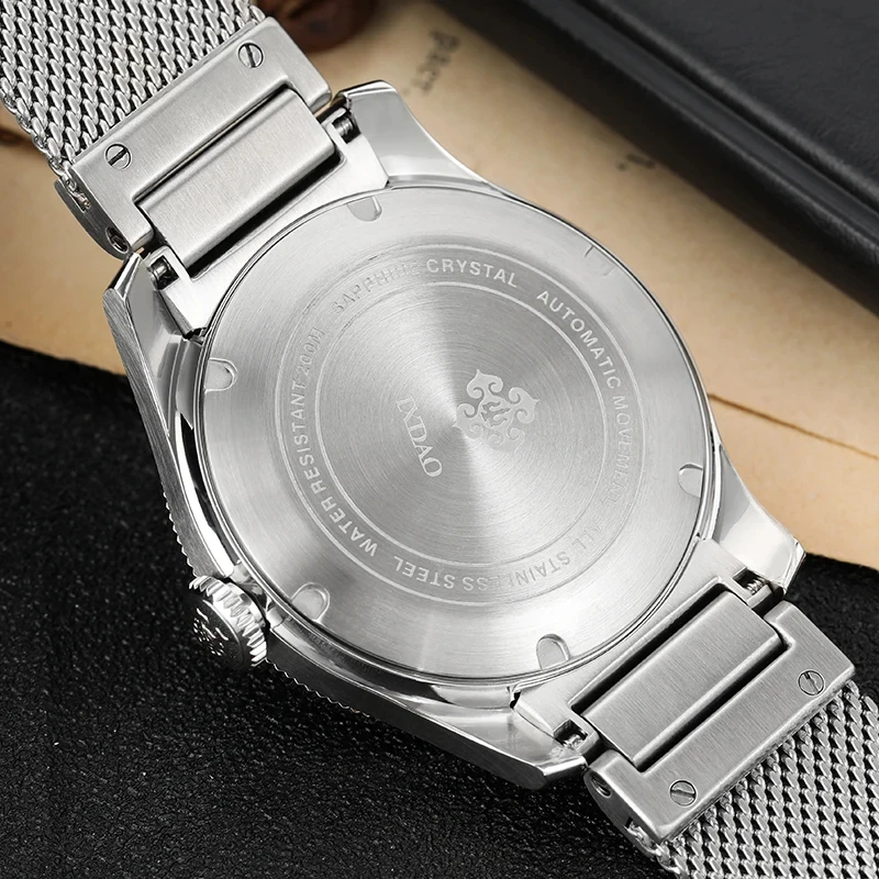 IPOSE IX&DAO Fashion Sports 40mm Men\'s Automatic Mechanical Watch 5303 Stainless Steel waterproof Luminous PT5000 reloj hombre