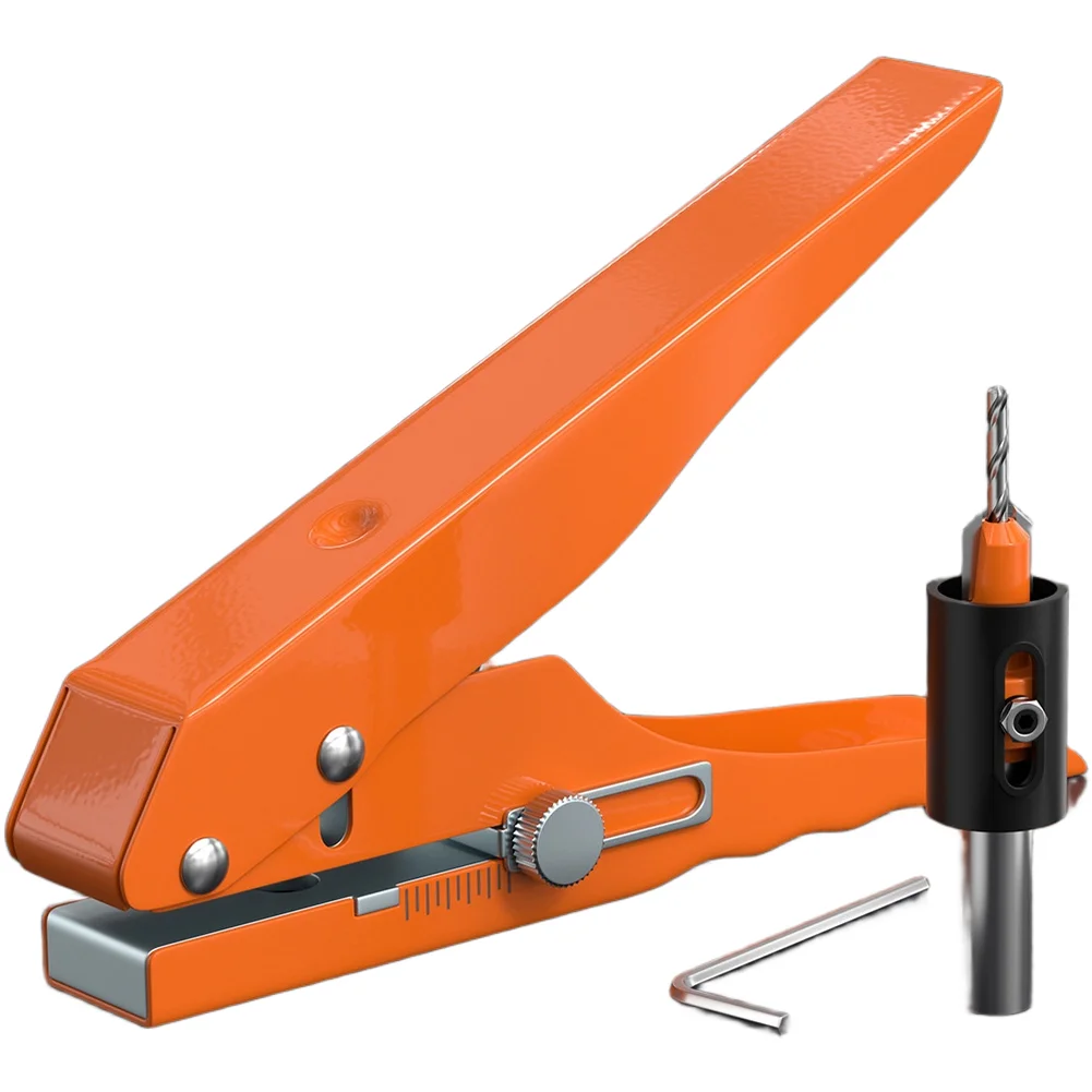 Carbon Steel Punch Pliers Engineered for Banding Installation with 8mm to 15mm Adjustable Hole Sizes and Stable Depth Control