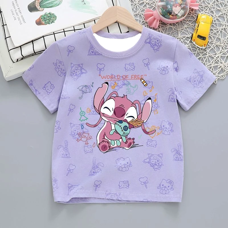 Girls' Short-sleeved Quick-drying T-shirt 2025 New Style Children's and Babies' Summer Teddy Cartoon Cute Top Stylish T-shirt