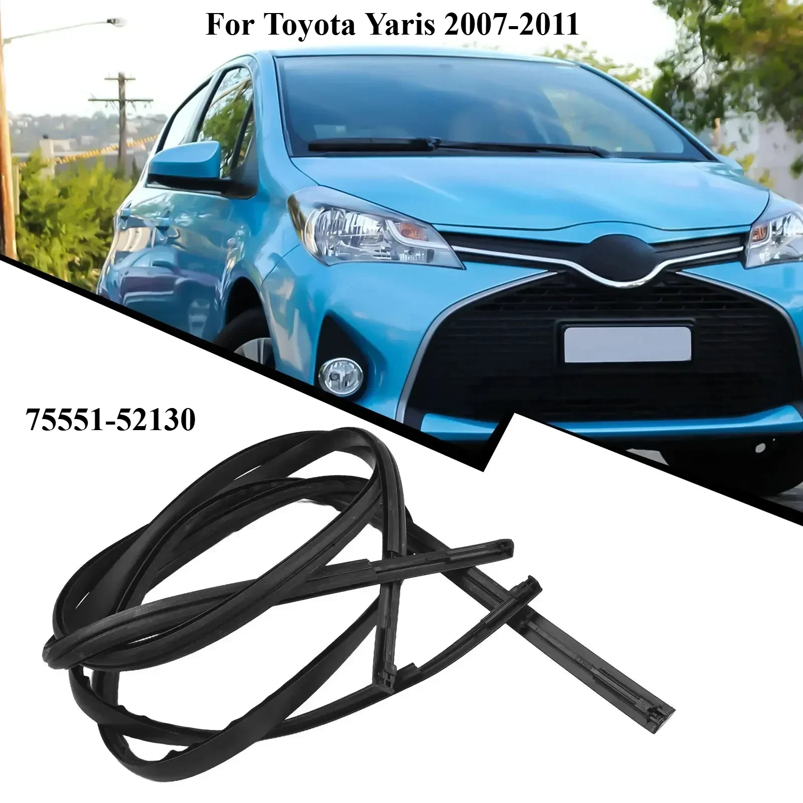

Roof Drip Moulding Side Finish Strip Left Right Rubber 75551-52130 for Toyota Yaris Vitz Hatchback 2007-2011 Weatherstrip