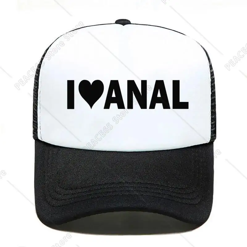 

I Love Anal Funny Print Baseball Cap Gay Pride Prank Joke Penis Butt Sex Men Mesh Visor Outdoor Sun Hat Adjustable Caps Mens Cap