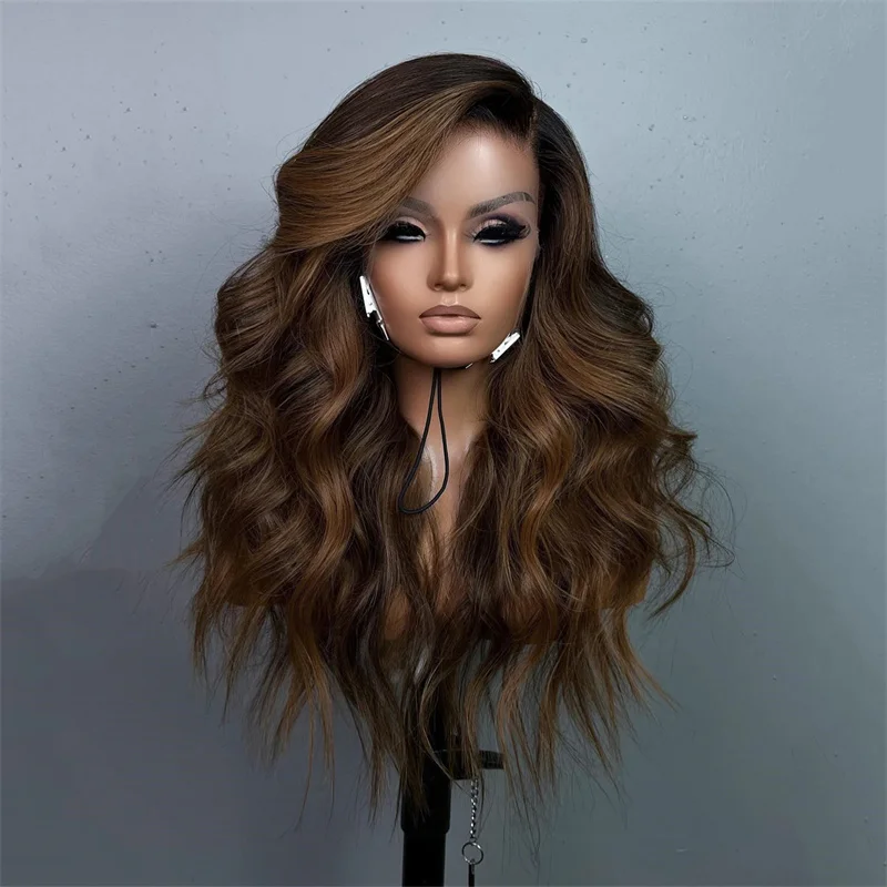 

Preplucked Body Wave Ombre Brown 26Inch 5x5 Silk Base Glueless Jewish Human Hair Wig Baby Hair HD Lace European Hair