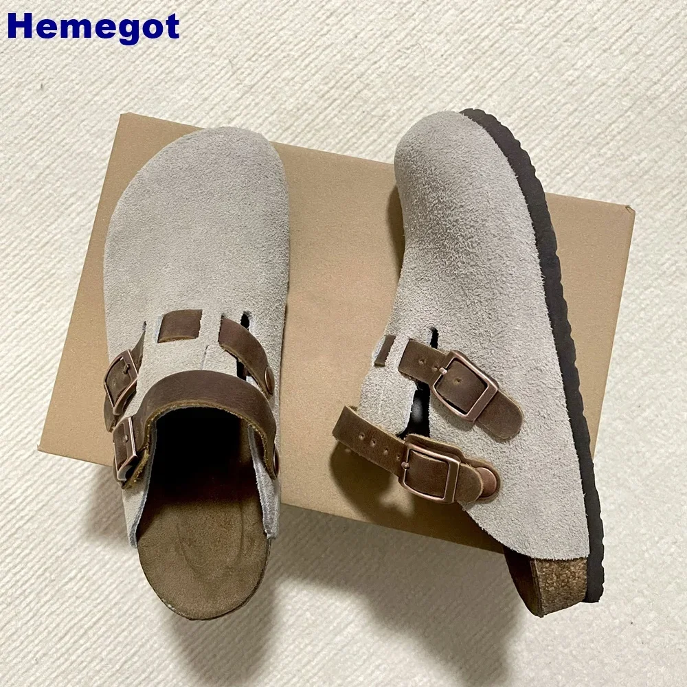 

Retro Round Toe Belt Buckle Slipper 2024 Summer New Solid Color Fashion Ladies Slip On Slides Outdoor Casual Travel Flat Slipper