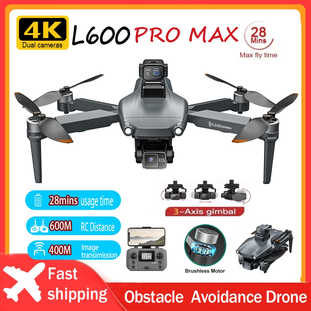 L600 Pro Max Drone 4K Profesional GPS Laser Obstacle Avoidance FPV Drones 5G WiFi EIS RC Quadcopter VS L900 Pro Max