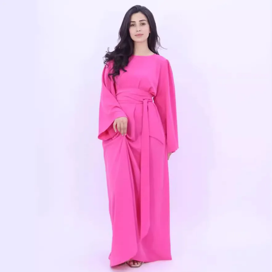 Abaya Ramadan Muslim Modest Women Dress Lace Up Jalabiya Morocco Islam Dubai Eid Abayas Arab Long Robe Kaftan Party Vestidos