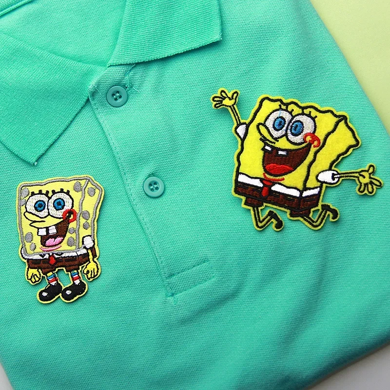 

Children Cartoon Anime SpongeBob Patrick Decorative Stickers for Clothes and Bags Repair Hole Embroidery Patch Crochet Cute Gift