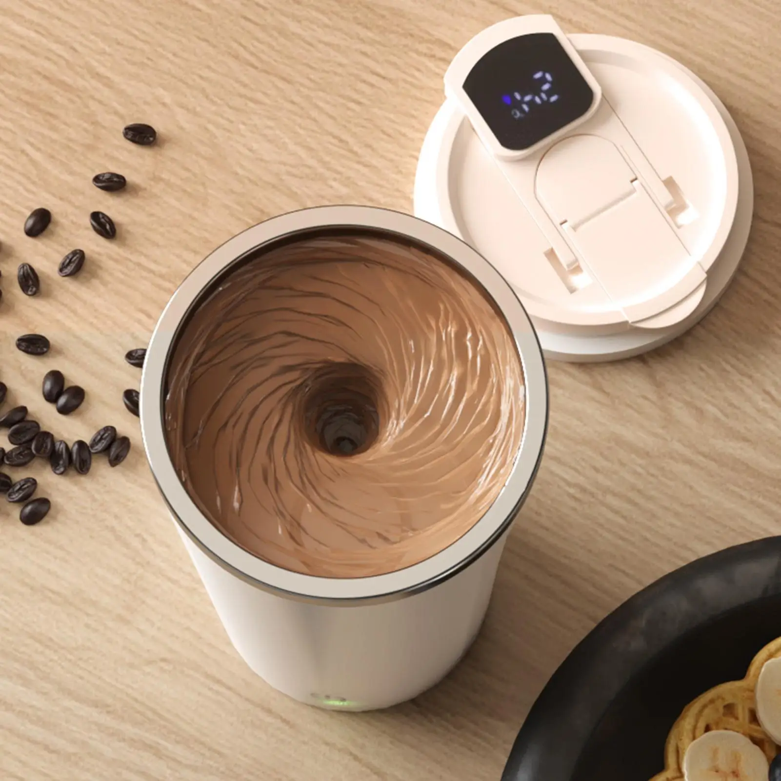 Self Stirring Cup 400ml Rechargeable Temperature Display Automatic Stirring Cup Coffee Mug For Milk Protein Powder Oatmeal Flour