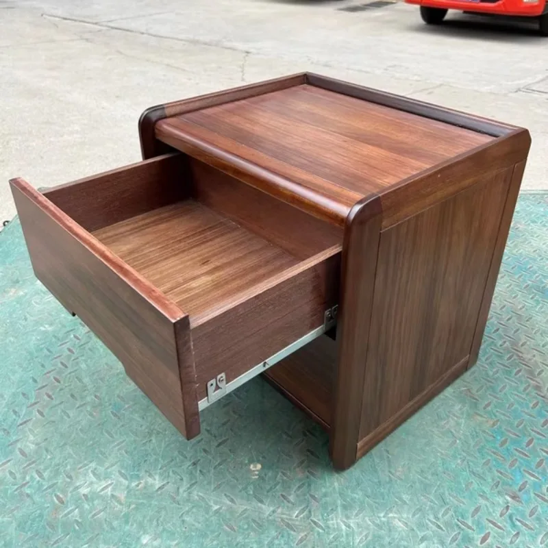 

Nordic ebony solid wood bedside table new simple black walnut light luxury new Chinese bedroom bedside table