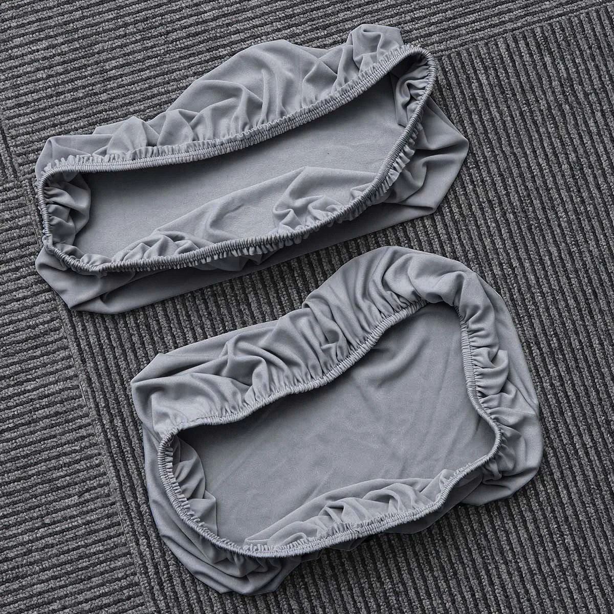 

2pcs Chair Seat Cover Square Jacquard Stretchable Anti-Slip Washable Dining Room Kitchen Bar Stool Protector Grey