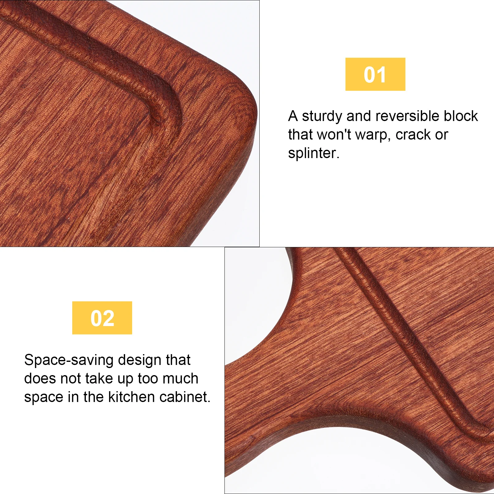 

Wooden Cutting Board Reversible Eco-Friendly Kitchen Chopping Block For Fruit Meat Vegetables Bread Dessert Serving