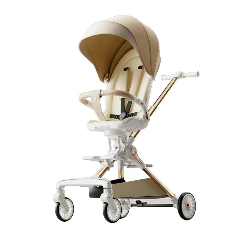 

High-landscape stroller lightly foldable to sit or lie down