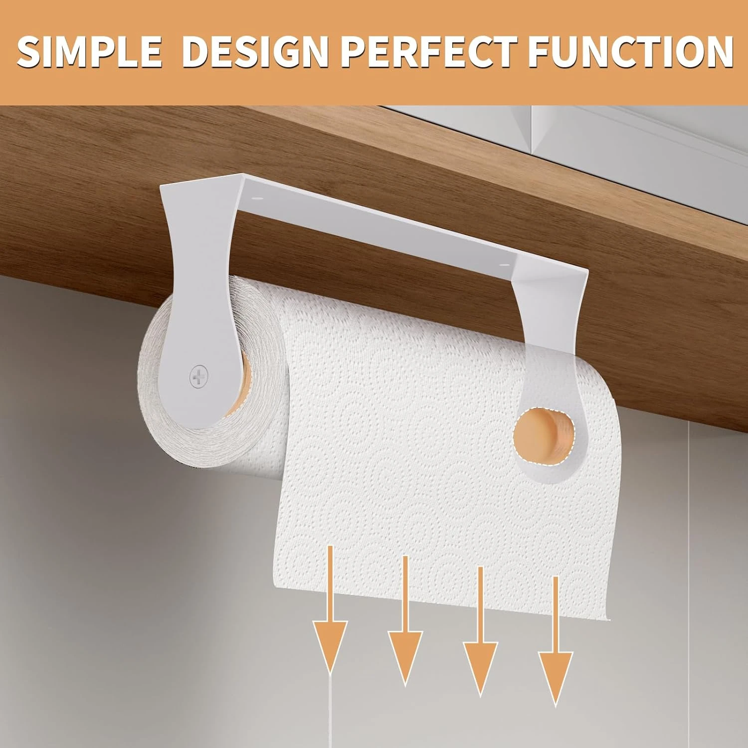 Stainless Steel Paper Towel Holder Self Adhesive Toilet Roll Paper Holders No Punching Kitchen Hook Wall Mount(Adhesive/Screws)