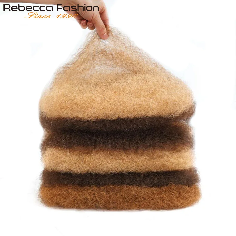 Rambut Manusia QVR Afro Kinky Bulk Tiga Warna P4/30/27 Untuk Kepang Dreadlock 50g Per Pack Rambut Manusia Remy Virgin