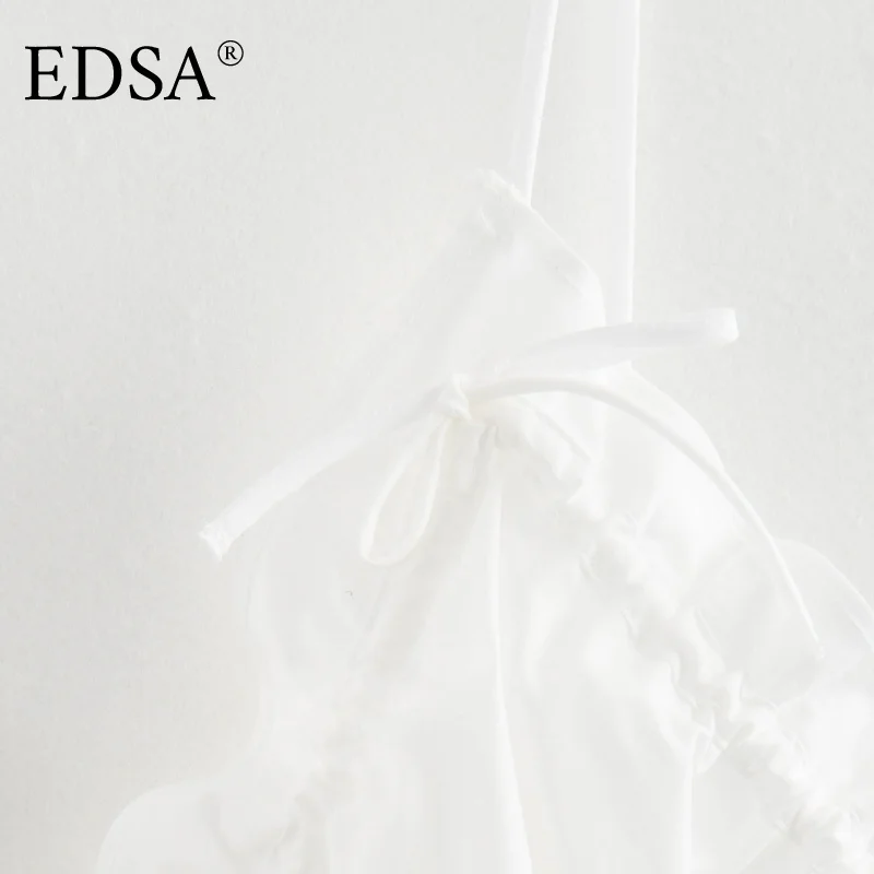 EDSA بلوزة نسائية صيفية جديدة بدون أكمام بفيونكة من قماش البوبلين ملابس الشارع سترة بدون أكمام قطع علوية قصيرة أنيقة للسيدات #6
