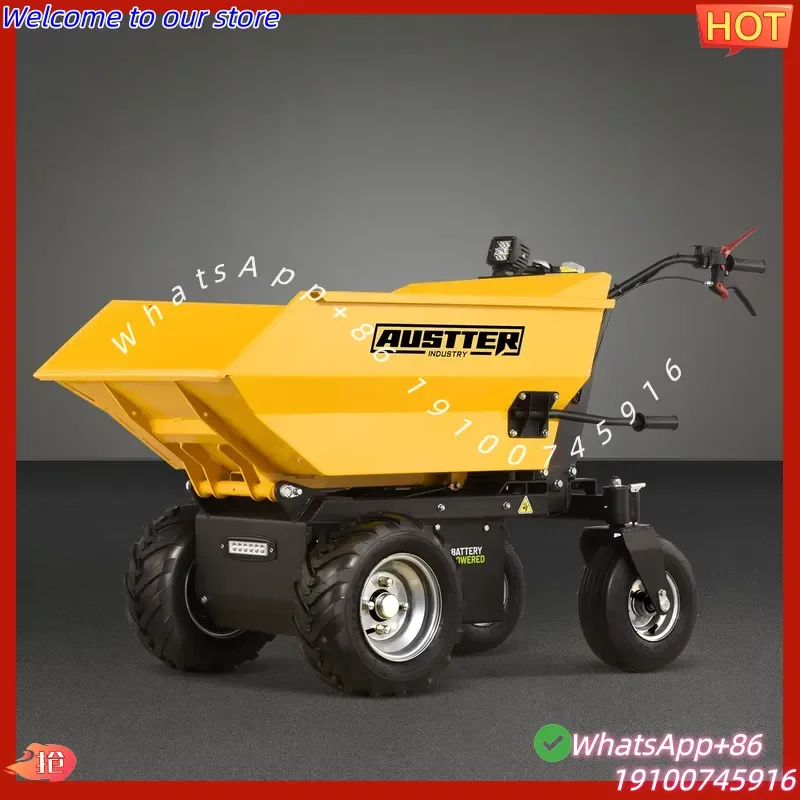 2026Hot AUSTTER Chinese Mini Dumper 500kg Loading 4 Wheel Battery Farm Minidumper Electric Power Barrow Motor Wheelbarrow