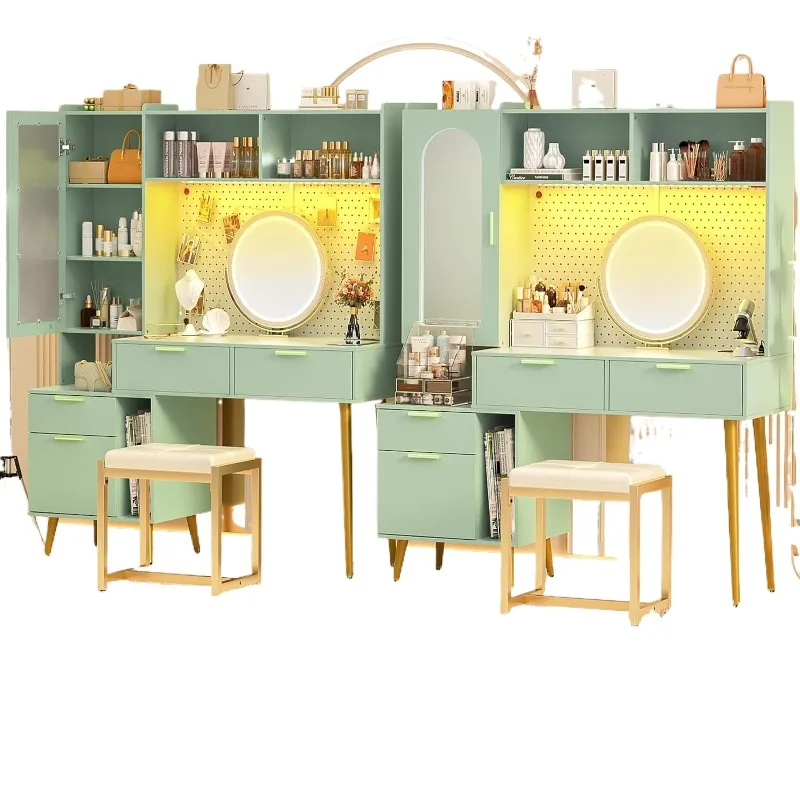 48-Inch Dresser, Cottage Charging Station LED Modern Bedroom Dresser