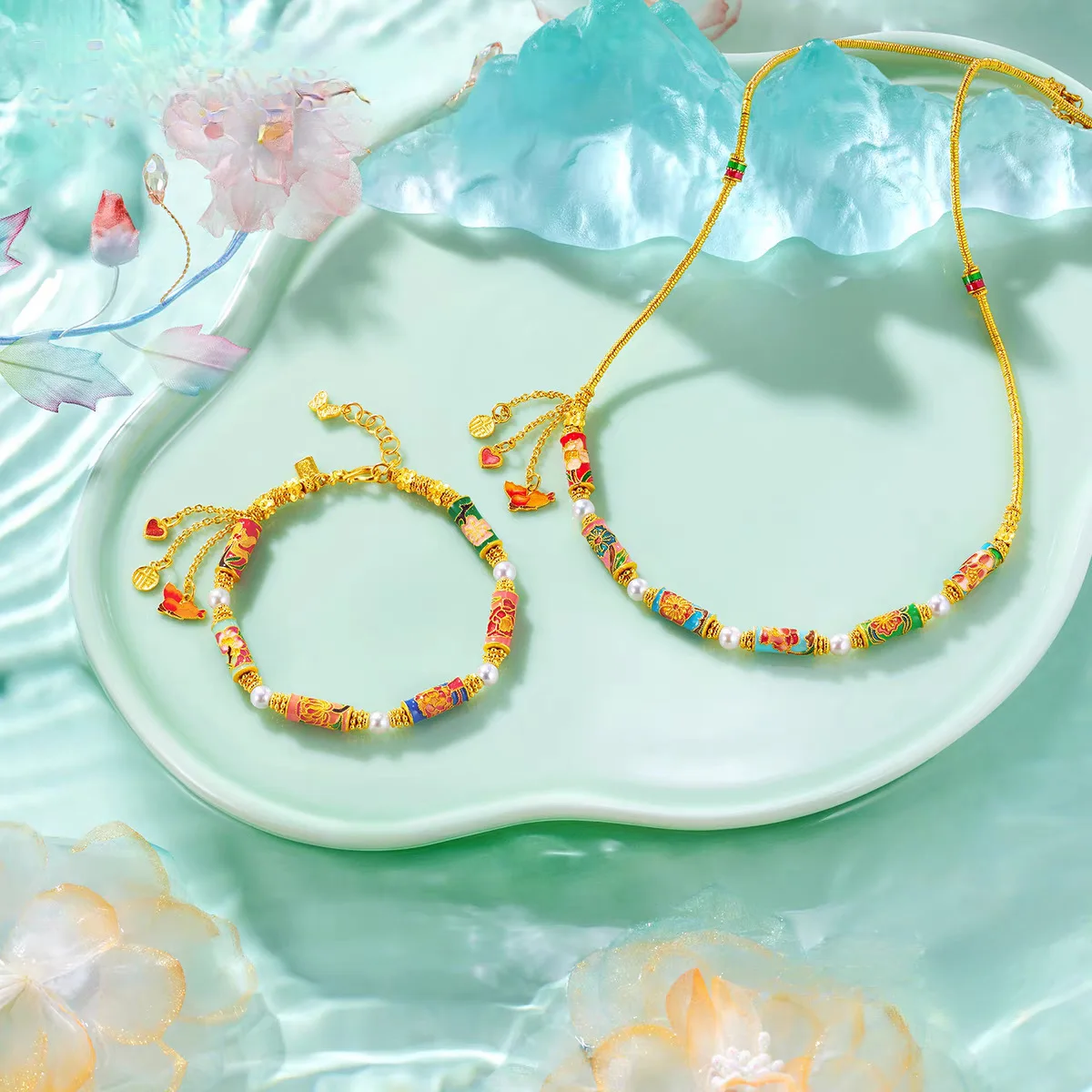 

Роскошное ожерелье-браслет из настоящего золота 9999 24 карата с цветком богини, женский кулон «Любовь», элитные ювелирные изделия в этническом стиле