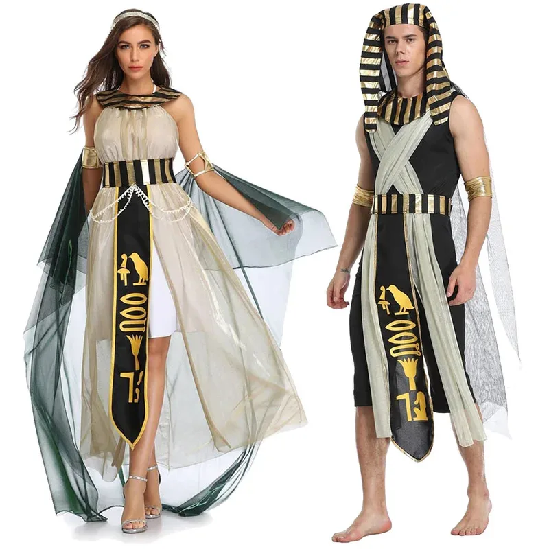 

Pharaoh Cleopatra Cosplay Men Women Couple Fantasy Stage Costume Disguise Adult Roleplay Fantasia Outfits Male Female Halloween