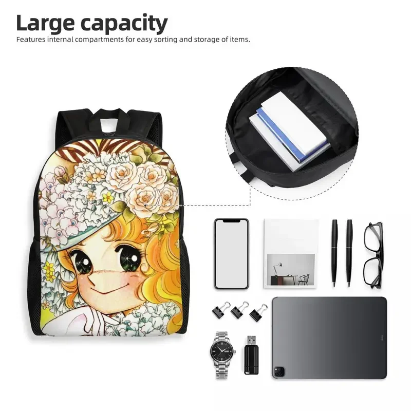 Mochila de Anime japonés para hombre y mujer, morral informal de Manga caramelo para ordenador portátil, mochilas para estudiantes universitarios