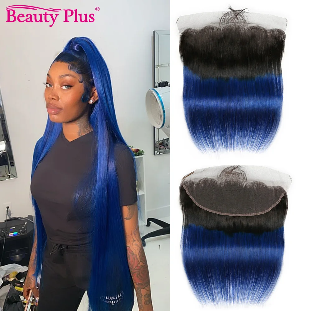 Transparent Lace Frontal Pre Plucked Brazilian Human Hair Ombre Tone colored 13x4 Free Part Lace Closure Frontals