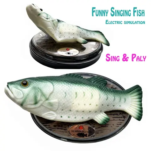 Funny Electronic Singing Plastic Fish Battery Powered Robot Toy Simulation Fishes Novelty Spoof Toys Halloween Decorating Play