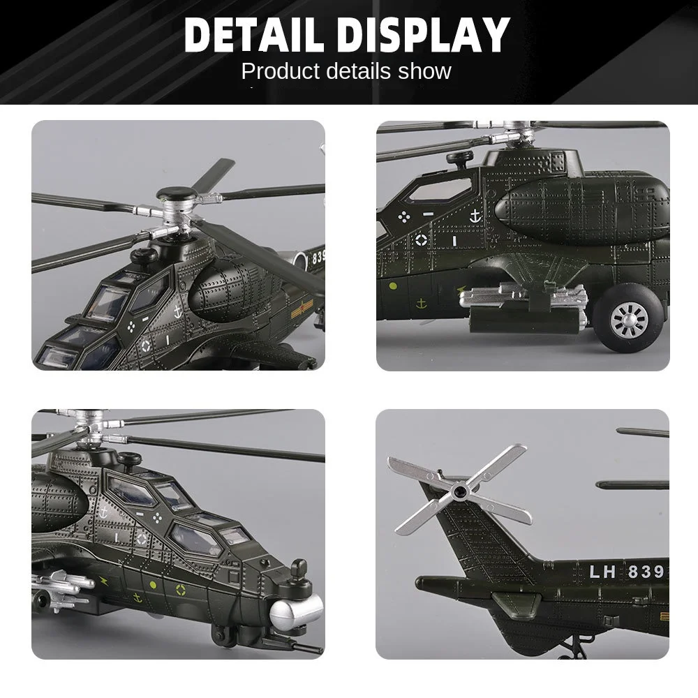 Straight 10 Armed Helicopter Alloy Model Light Sound Warrior Drive Propeller Small Ornaments