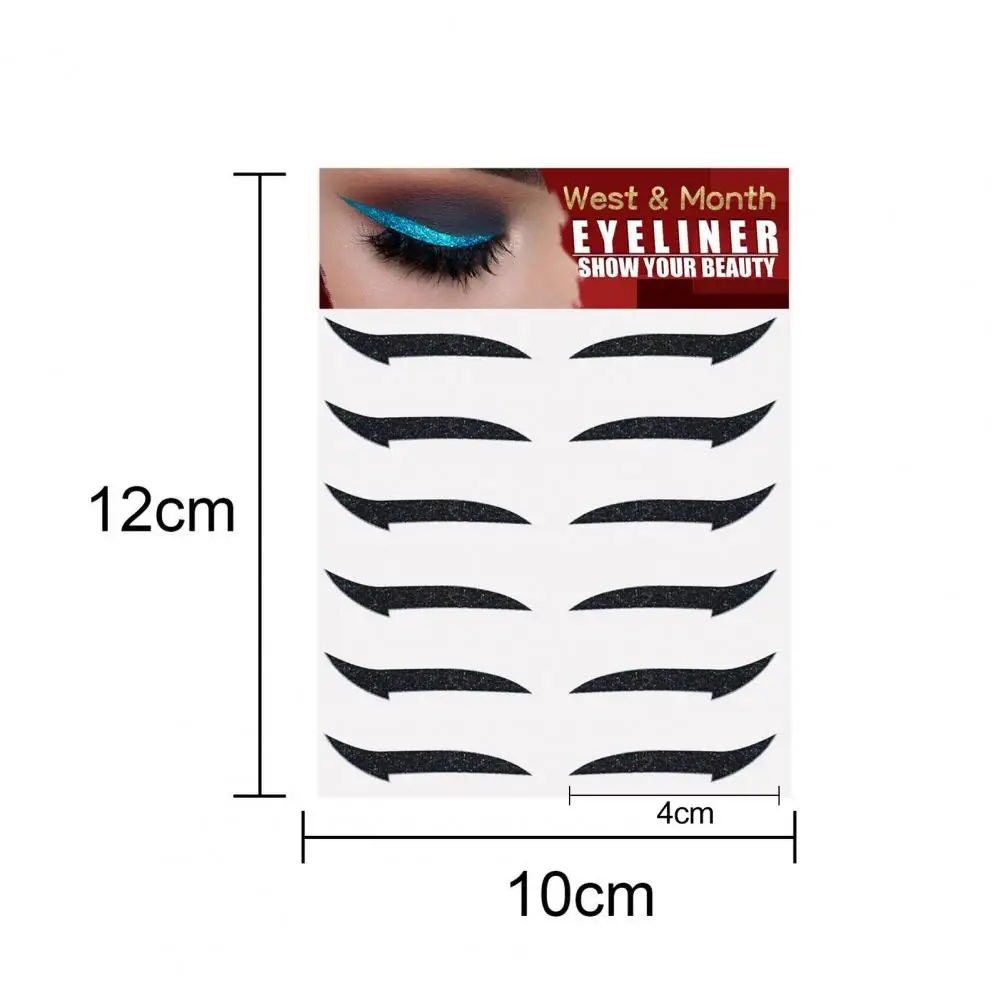 6Pairs Nice-looking Women Faux Eyeliner Decal Plastic False Eyeliner Sticker Ladies Girls Eyeliner Sticker for Party