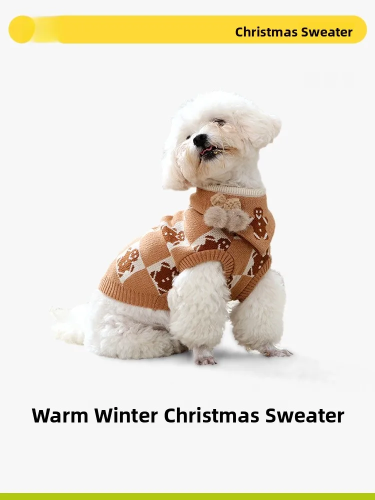 

Свитер Cisas для собак: теплая зимняя одежда для маленьких щенков, тедди, бишонов, шнауцеров. Праздничный повседневный трикотаж.