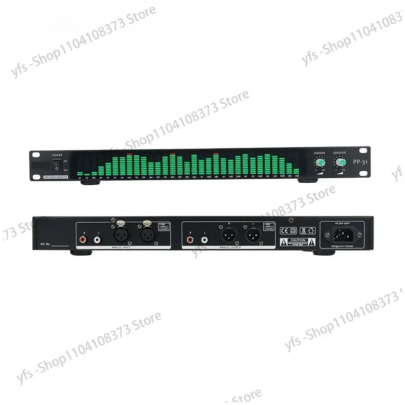 PP-31 Digital Audio Spectrum Analyzer Display 1U Music Spectrum VU Meter 31 Segments Blue/Green/White