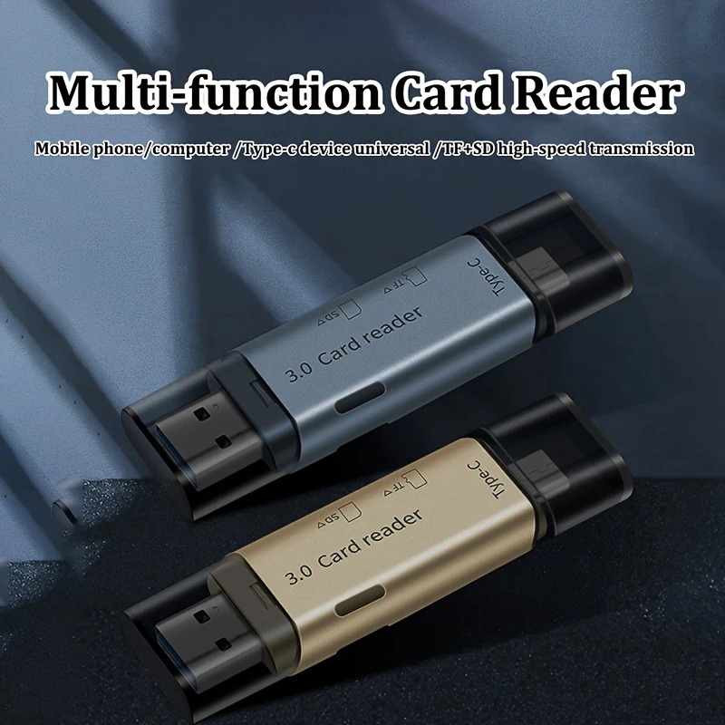 

2-in-1 USB 3.0 Type-C Card Reader SD TF Memory Card Adapter OTG High Speed Reader for PC Laptop Phone