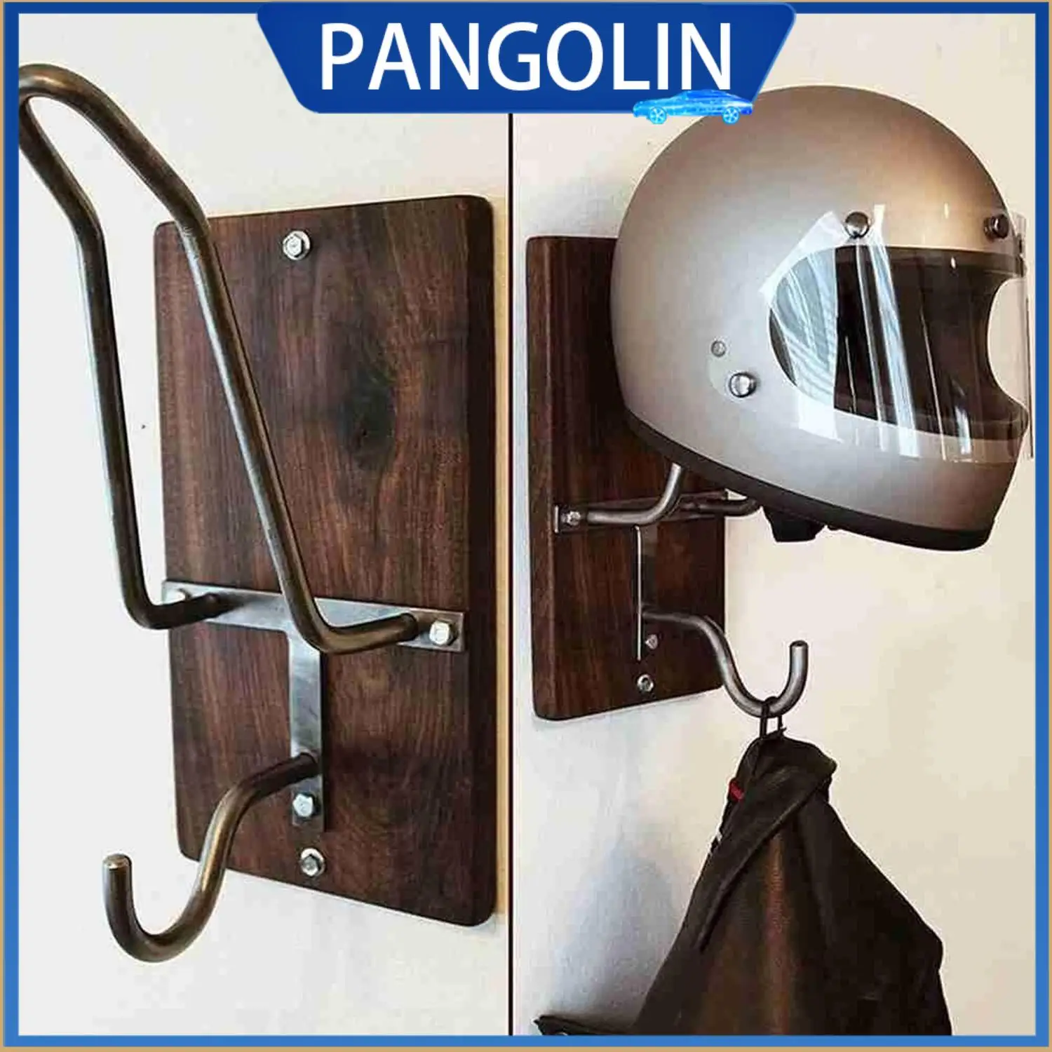 دعامة خوذة الدراجة النارية مع طلاء لامع مقاوم للماء وسهل التركيب مع براغي للخوذات والقبعات المختلفة لخطاف الخوذة