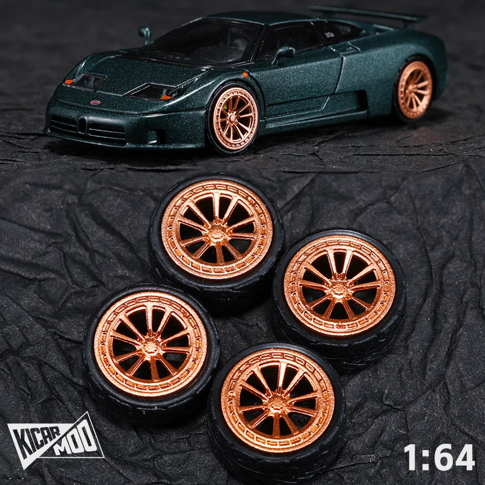Kicarmod 1/64 Resin Model Car Wheels 10.5mm for 720S with Brake Discs & Multi-Color Calipers Diecast Model Car Upgrade Parts