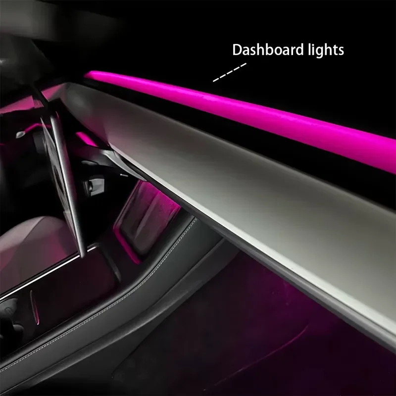 Model 3/Y 2021-2023 Comprehensive Interior Light Kit Center Console Dashboard APP-Controlled RGB LED Strips