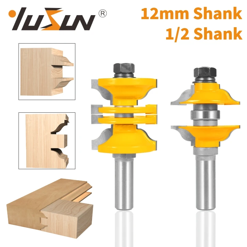 YUSUN 2PCS  Door Cutter Series Router Bit Woodworking Milling Cutter For Wood Tools