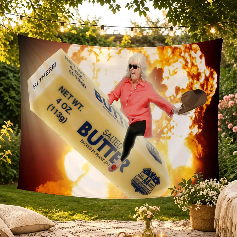 P-Paula Deen Ride Salted Butter flag Advertising Banner for Camping Decoration Outdoor & Garage Wall Hanging Decorations