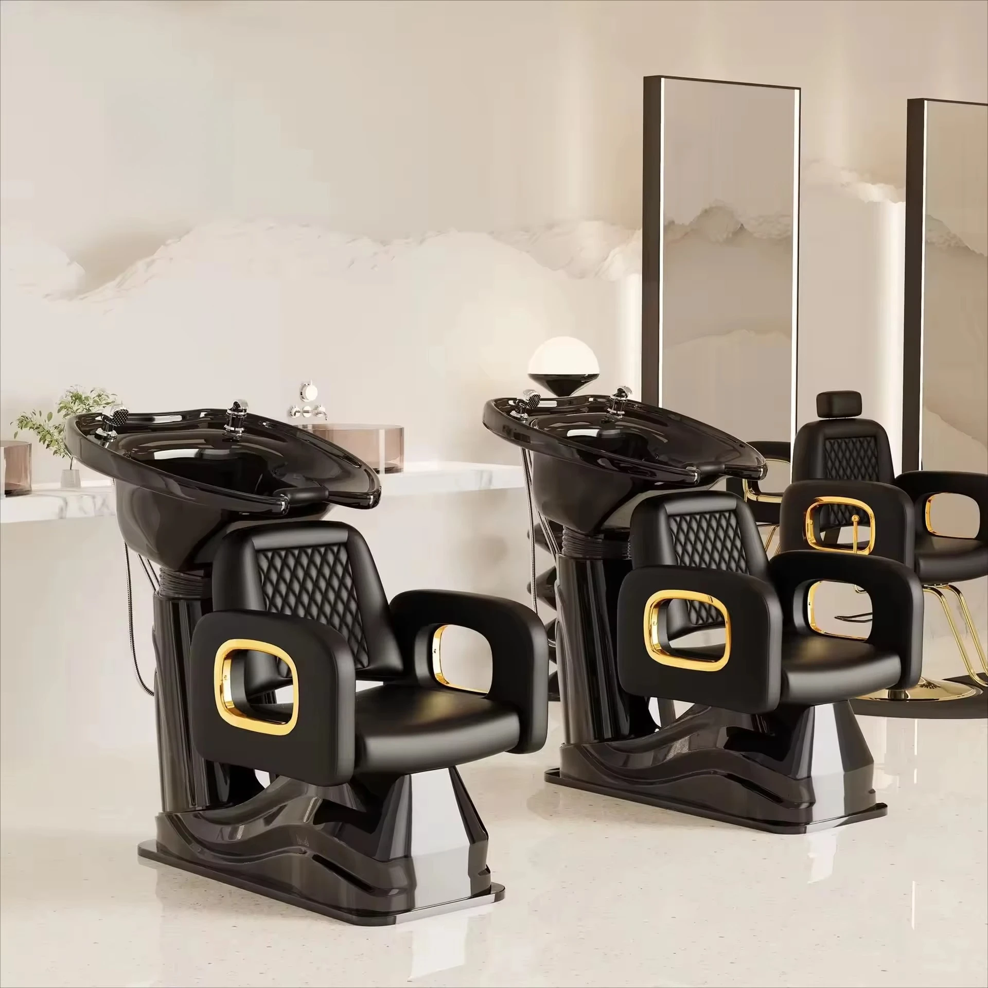 Wholesale New Metal Shampoo Chair for Hair Salons and Barber Shops Cross-Border Manufacturer