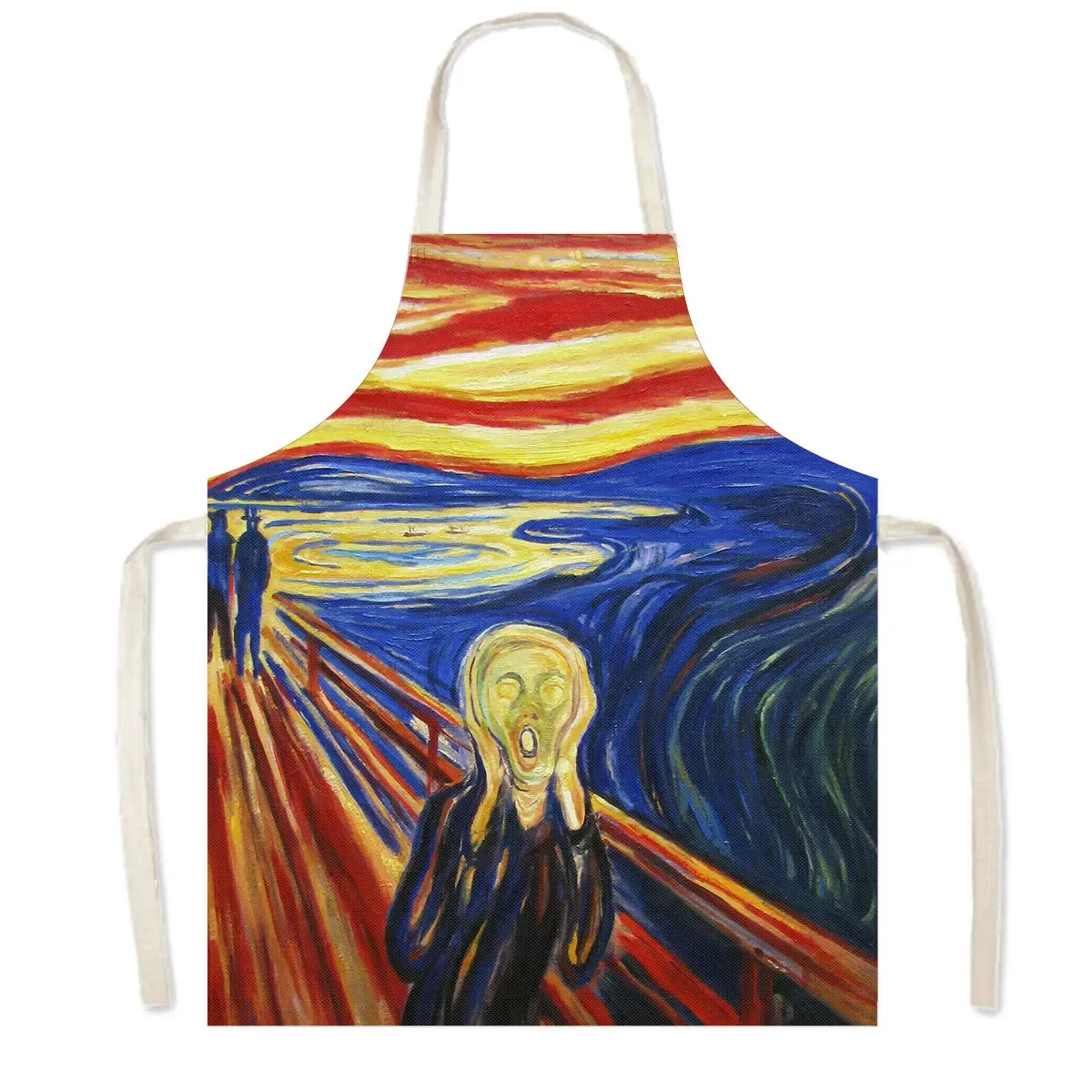 Mona Lisa Da Vinci Art Oil Painting Kitchen Aprons Women Men Home Cleaning Clothing Linen Pinafore Chef Waiter Cooking Apron