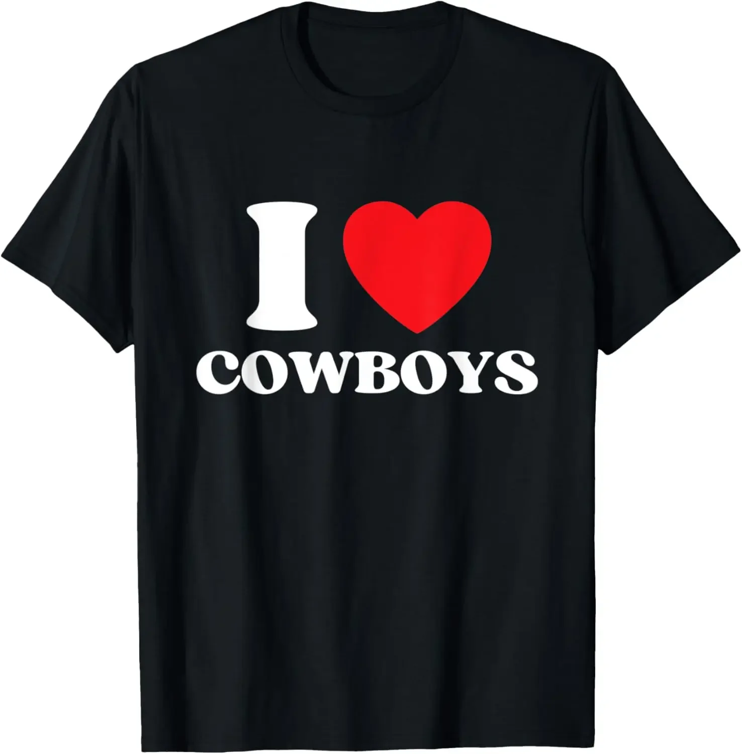 Funny I Love Cowboys I Red Heart Cowboys Western Lover T-Shirt