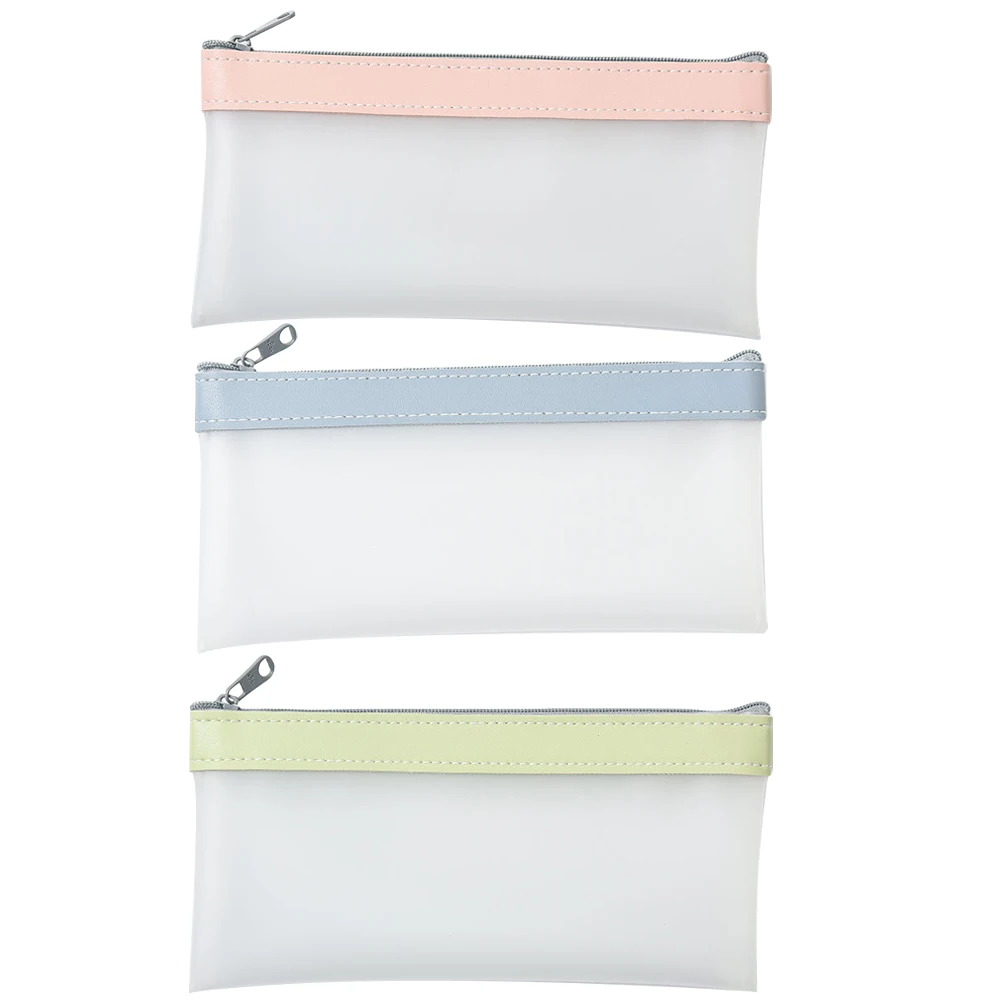 Transparent Pencil Case Large Capacity Tpu Bag Zipper Small Pouch Portable Pen Bag School Supplies Storage Solution