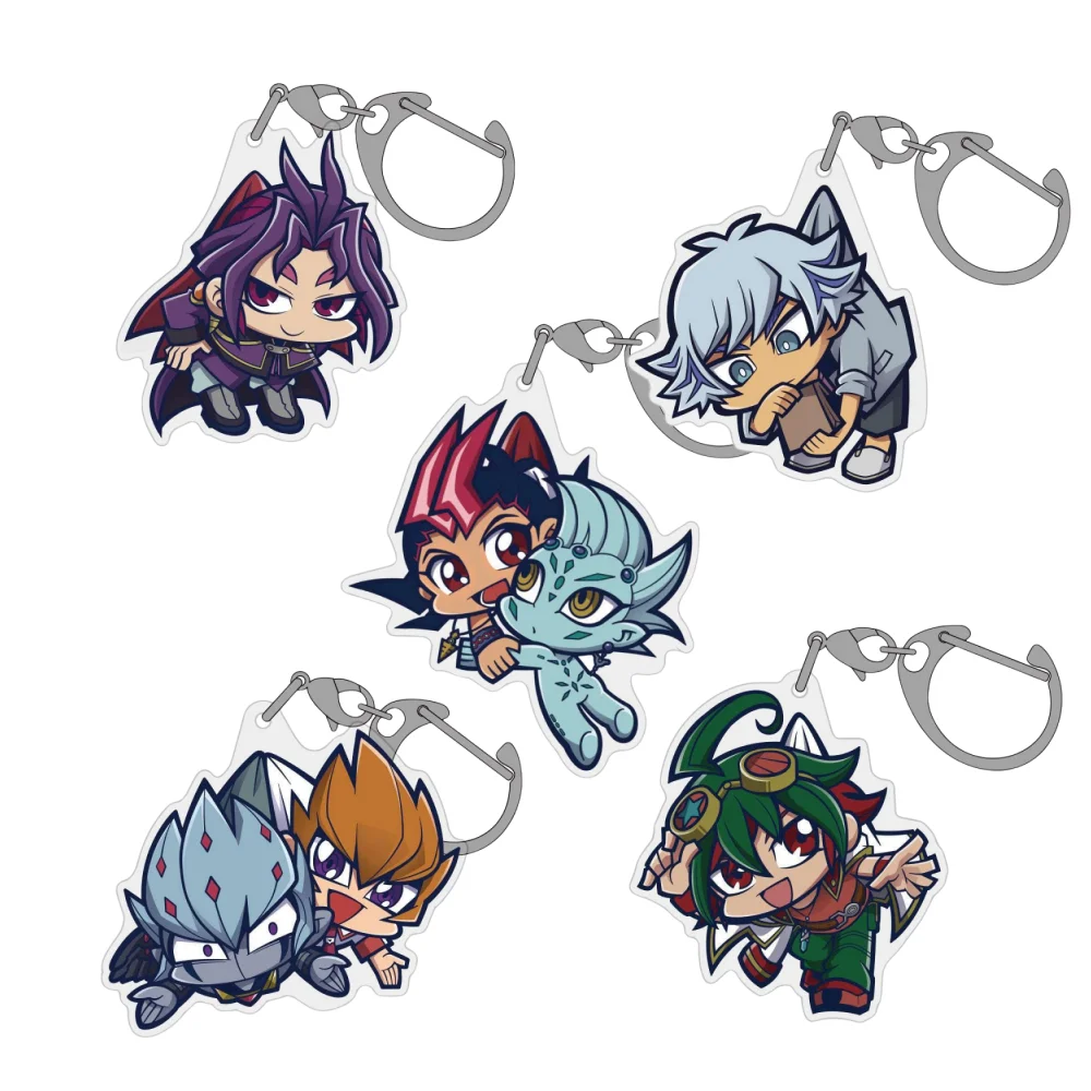 Anime Fans Gifts Yu-Gi-Oh! Duel Monsters GX Jaden Yuki Vrains Soul Burner HD Character Acrylic Keychain Pendant Decor About 6cm