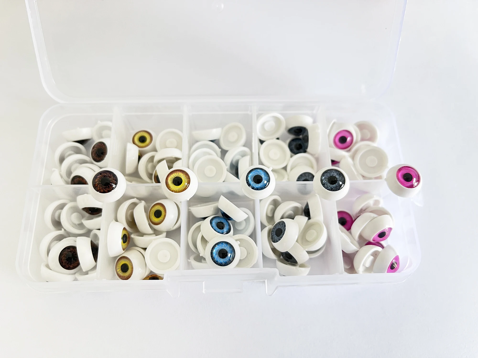 100pcs/BOX 12mm flat back round plastic toy animal eye beads for diy plush doll accessories