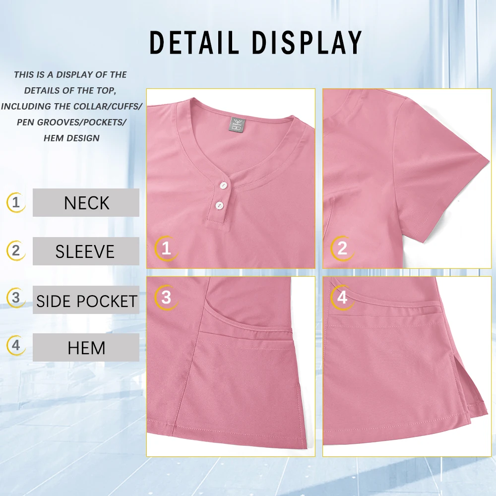 Fashion Women Doctor Surgical Gown Hospital Nurse Uniforms Beauty Dental Salon Lab Work Clothes Medical Uniform Men Clinical Set