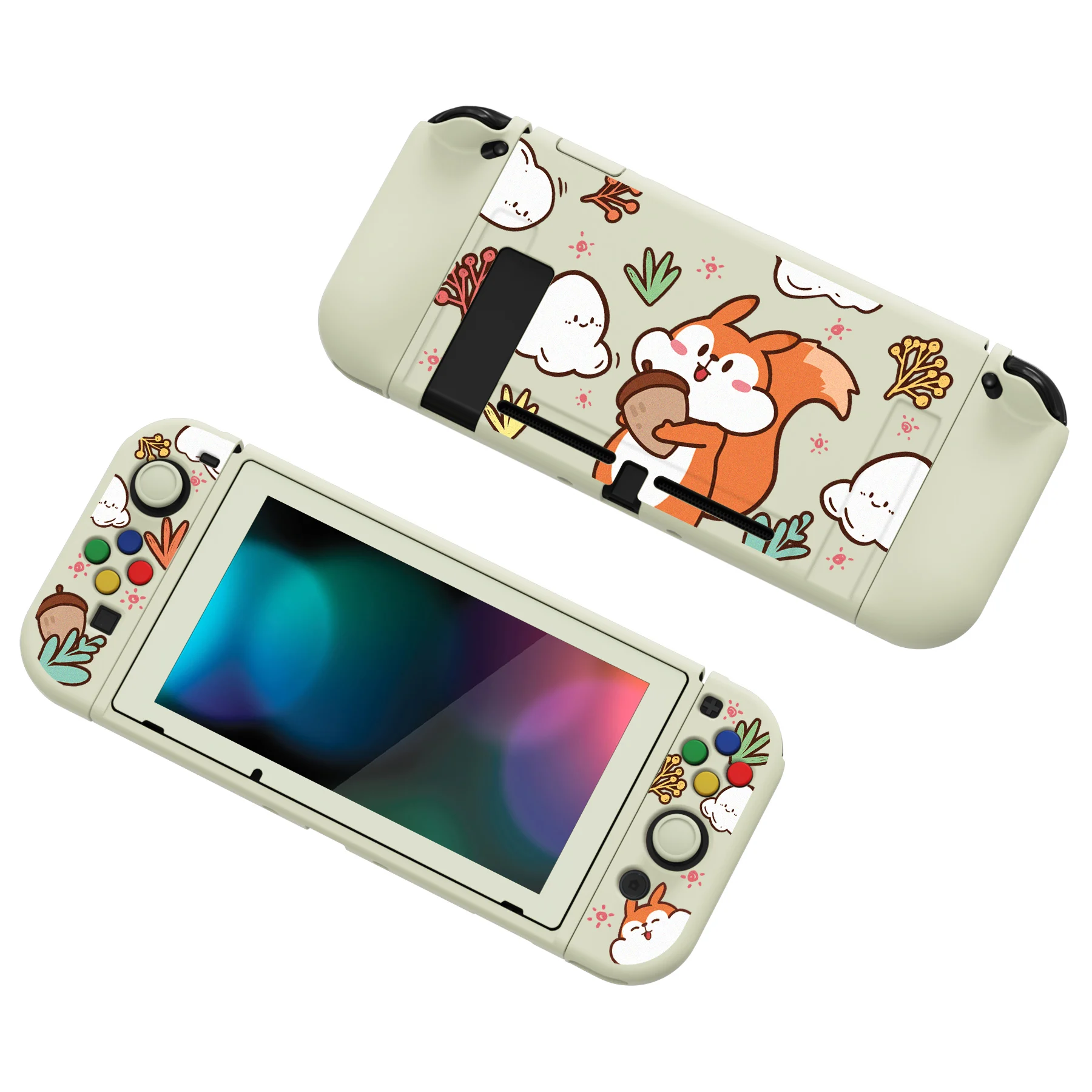 PlayVital ZealProtect miękkie etui ochronne do przełącznika z kierunkowymi przyciskami i ochronne szkło hartowane na ekran i nakładki na przyciski