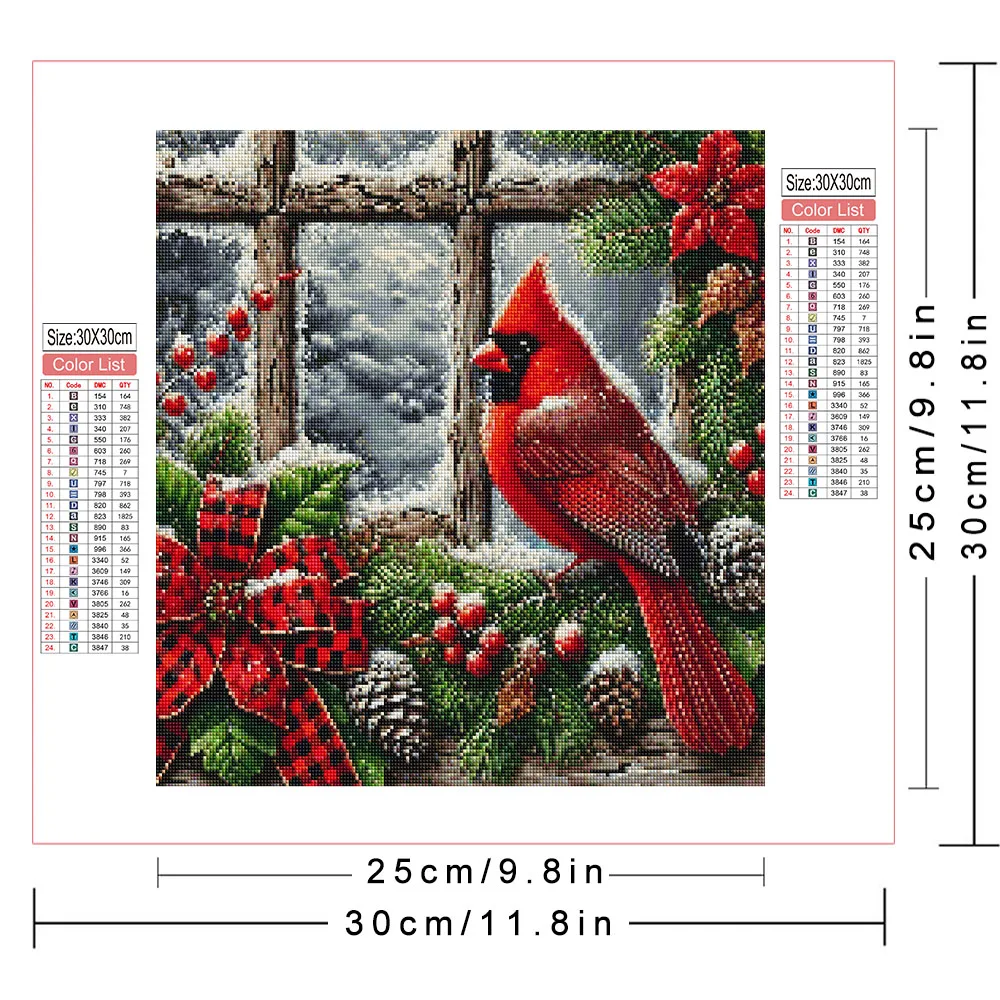 AZQSD New Diamond Mosaic 2026 Christmas Diamond Painting Birds Animal Winter Snow Hobby Creative 5d Diy Home Decor