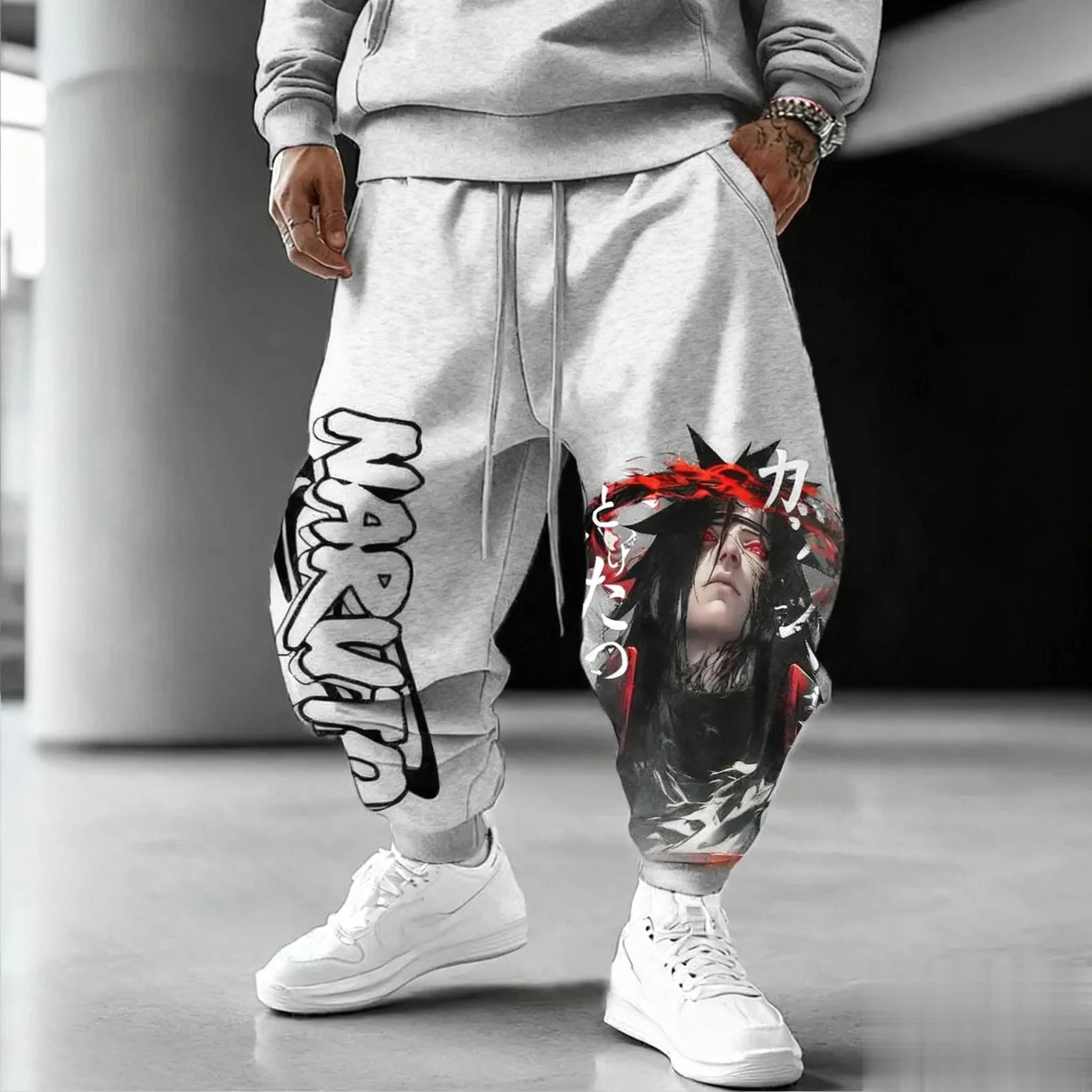 Naruto Anime hommes pantalons de survêtement ample Streetwear pantalon de survêtement décontracté Manga imprimé graphique printemps été mode Hip Hop pantalon Y2k