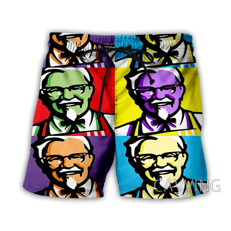 New Fashion Women/Men's 3D Print  Funny KFC  Summer Beach Shorts  Streetwear Men Quick Dry Vacation Casual Shorts