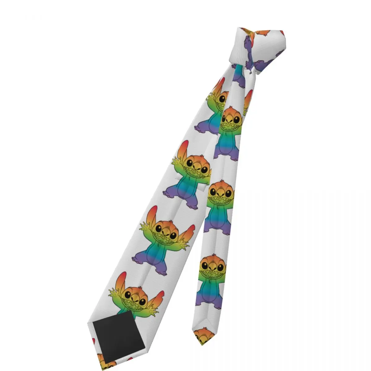 レインボーステッチネクタイ男性シルクポリエステル 8 センチメートル狭いリロとスティッチネクタイメンズスーツアクセサリーネクタイコスプレ小道具